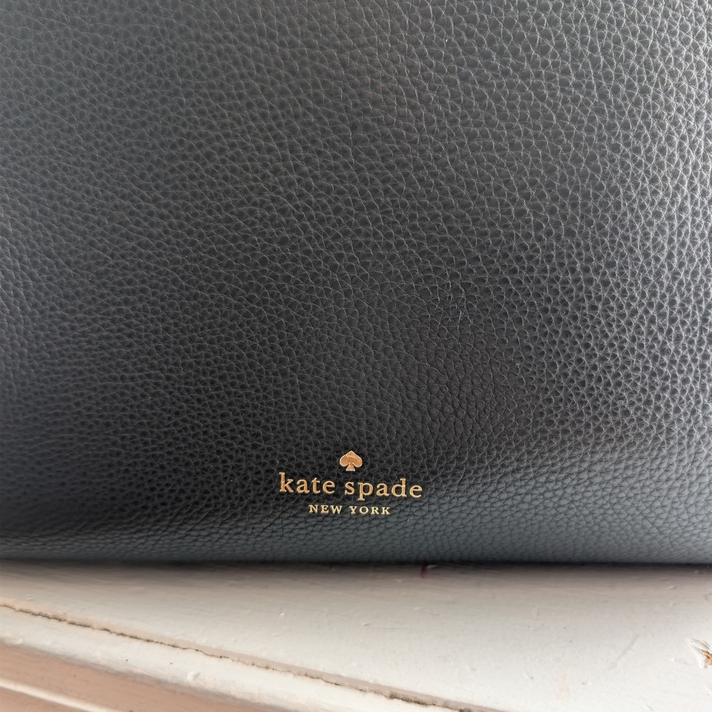 Kate Spade Black Leather Marti Large Shoulder Tote Bag Minimal EUC - Picture 6 of 11